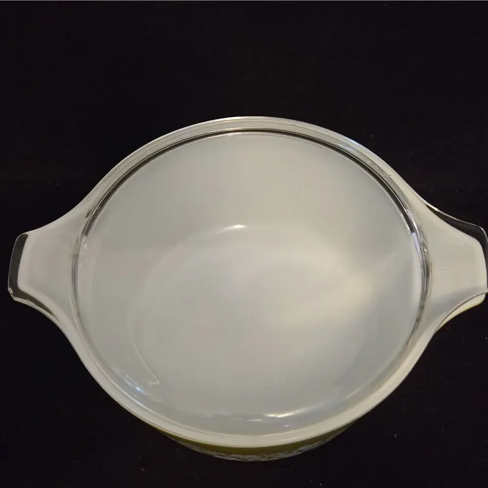Vintage Pyrex Spring Blossom Green 472-B Casserole Dish 2.5 Qt Crazy Daisy Lid